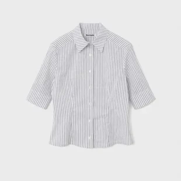 버뮬라 솔리드 하프 셔츠 스트라이프