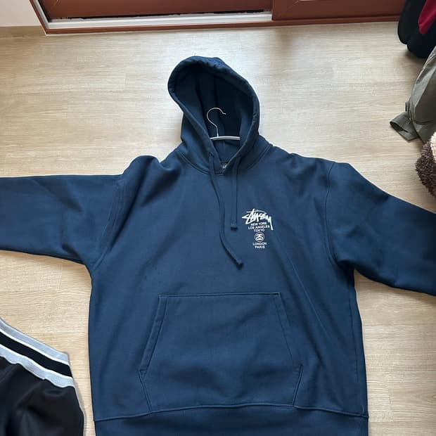 Stussy World Tour Hoodie Navy 2023