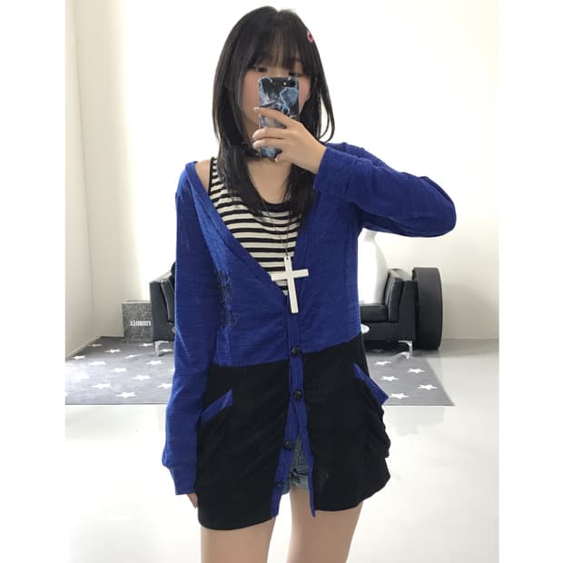 Jpn Blue Y2k Cardigans