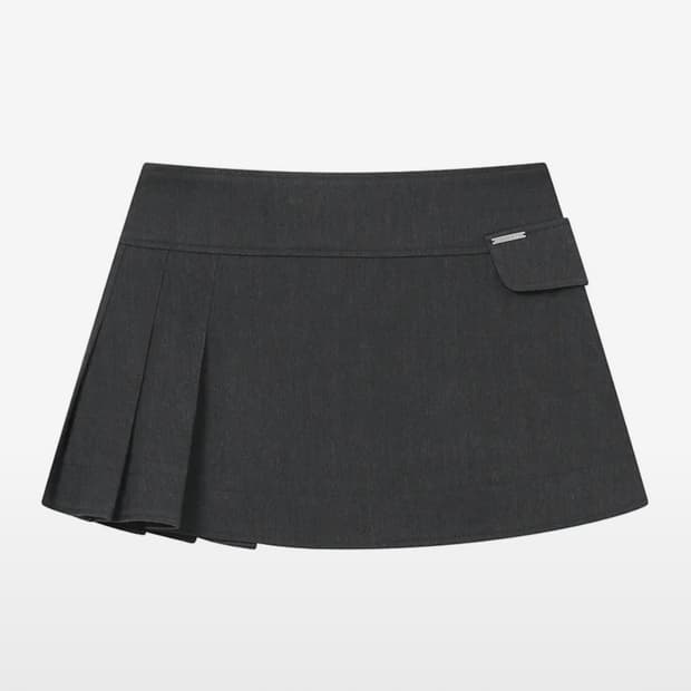 미세키서울 omoi pleats wrap skirt 차콜