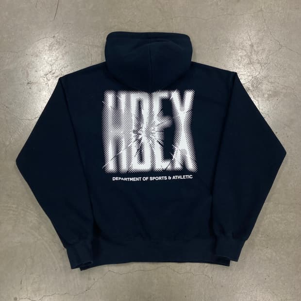 HDEX 네이비 컬러 빅로고 후드티