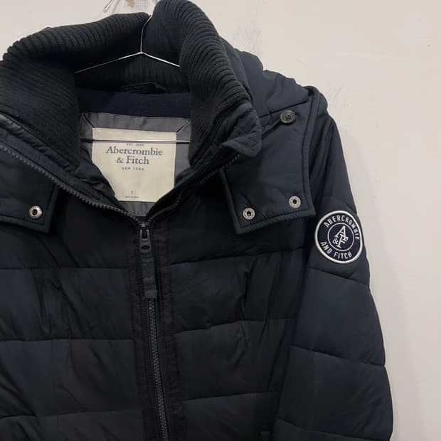 아베크롬비 퀼팅 벨티드 후드 롱패딩