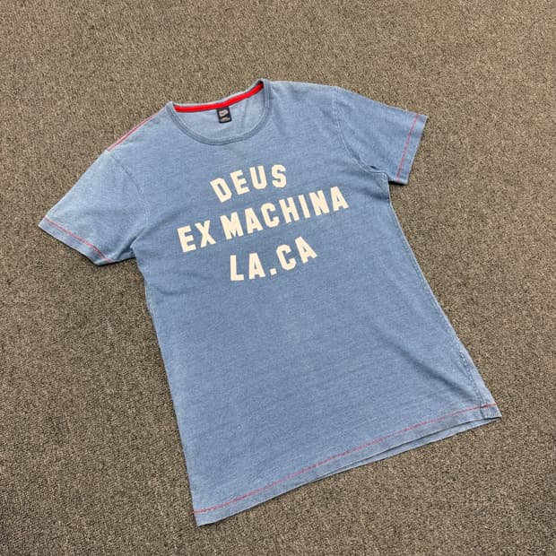 S) 데우스 엑스마키나 빈티지 프린팅 반팔 티셔츠