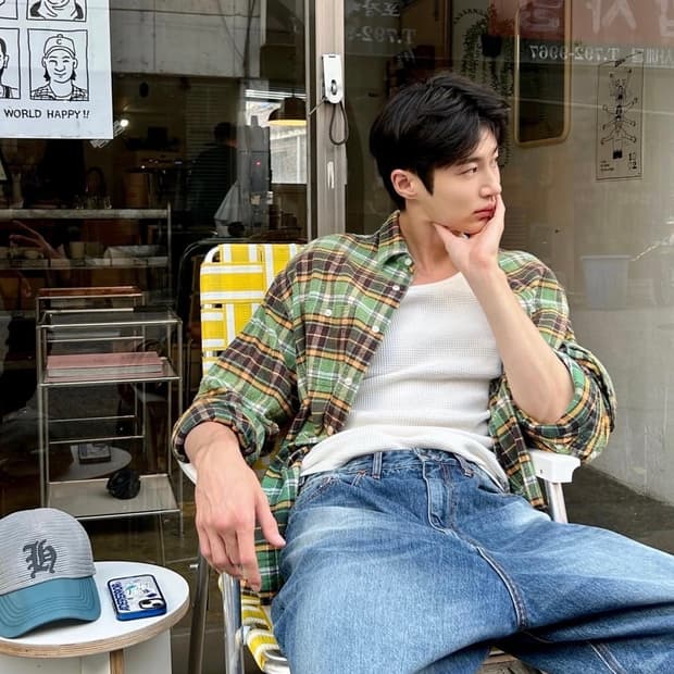 R13 체크셔츠 변우석 착용 급처 m