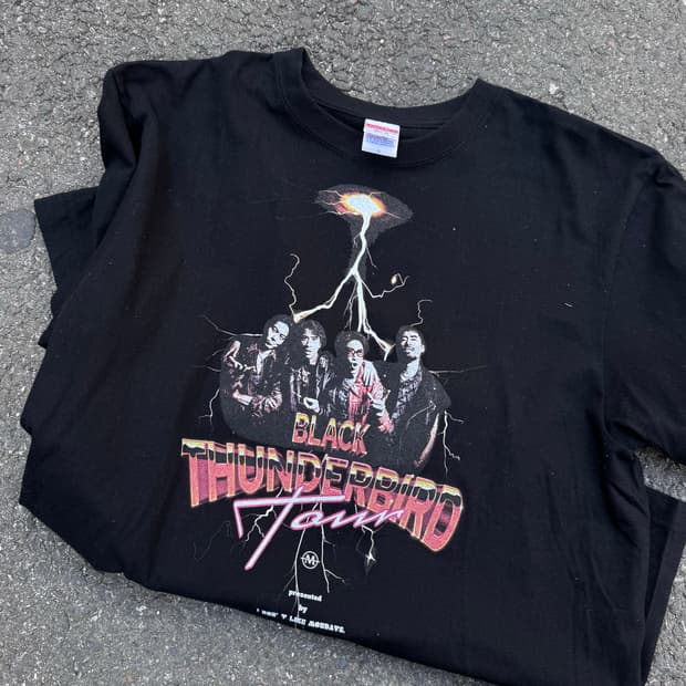 블랙 썬더버드 밴드 투어 반팔티셔츠 