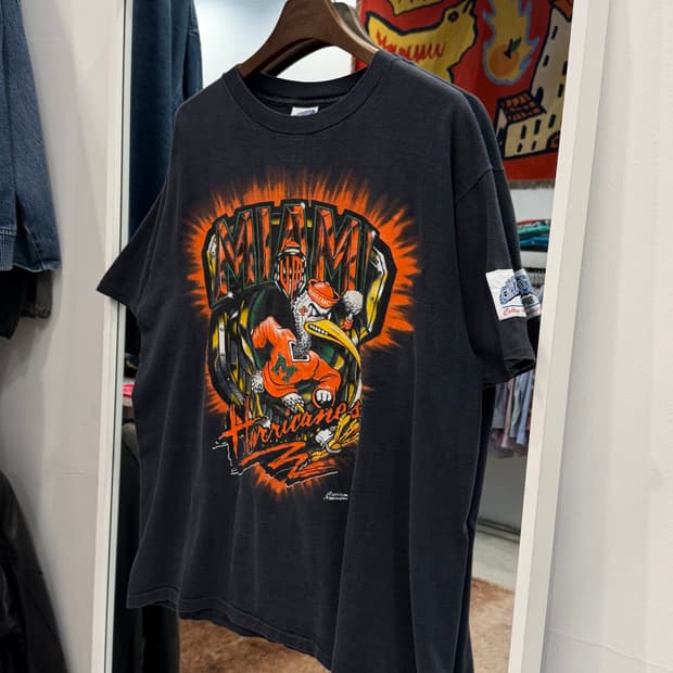 90s Capitol NFL 마이애미 허리케인스 페이딩 티셔츠 (USA)