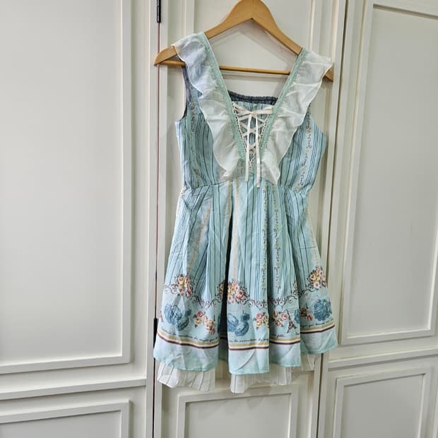 엑시즈팜(axes femme) 민트 플로럴 코르셋 원피스