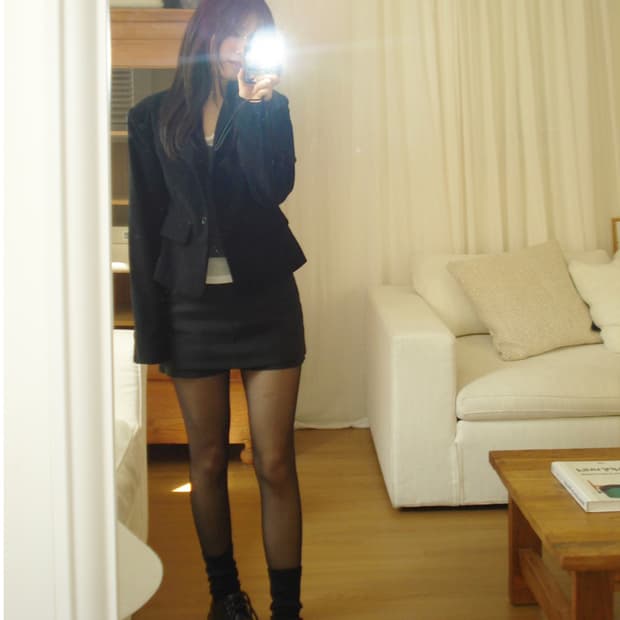 아워캐비넷 스커트 팬츠 bitter skirt pants 블랙 M