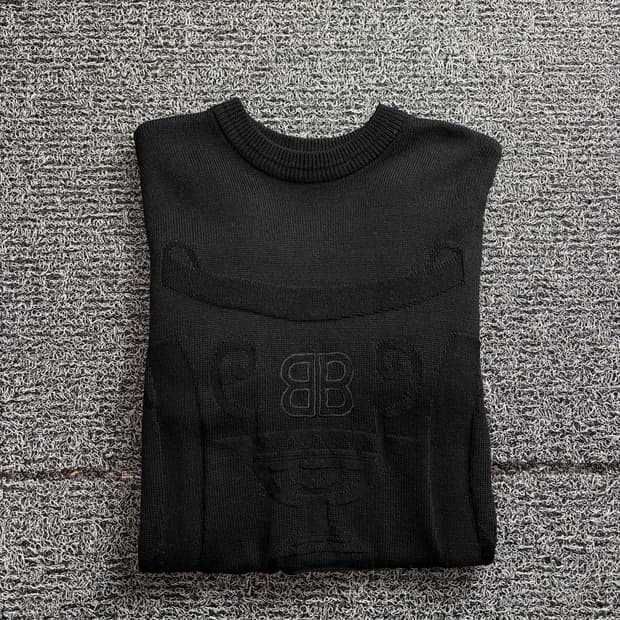 00s 발렌시아가 BB 자수로고 블랙 니트 2618