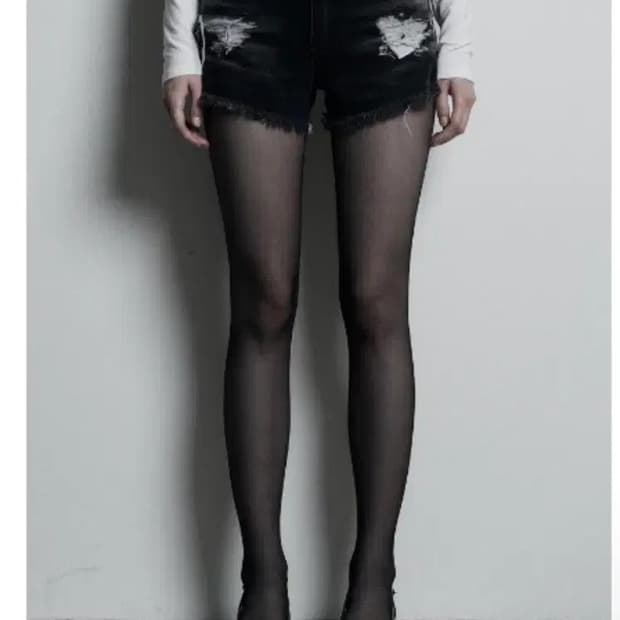 CAT WASHING DAMAGE DENIM SHORTS BLACK 69