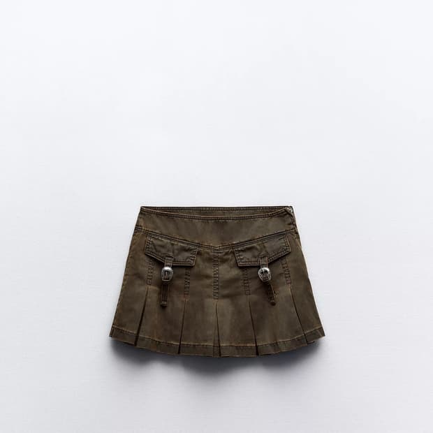 자라 왁스드 스커트 팬츠