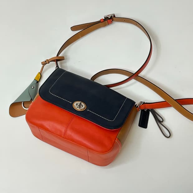 Coach 코치 파크 컬러 블록 바이올렛 크로스바디 숄더백