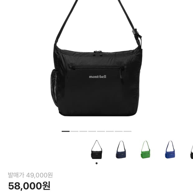 몽벨 포케터블 라이트 숄더백 M 블랙