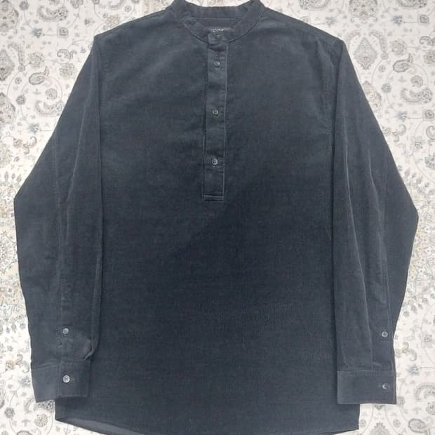 COS  블랙 코듀로이 헨리넥 셔츠 S (크게나옴)