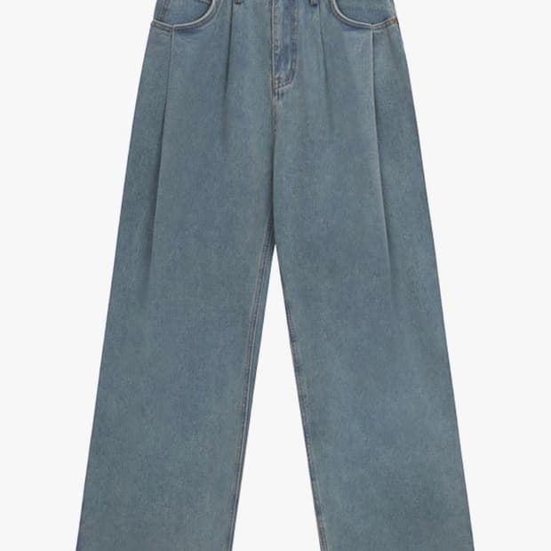 [새 상품] 돈비레잇 투턱 와이드데님 연청 m