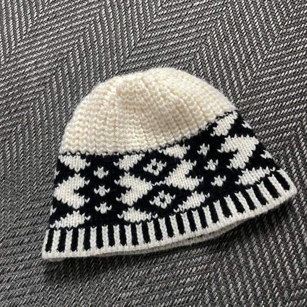 빈티지 노르딕 패던 니트 비니 y 4577