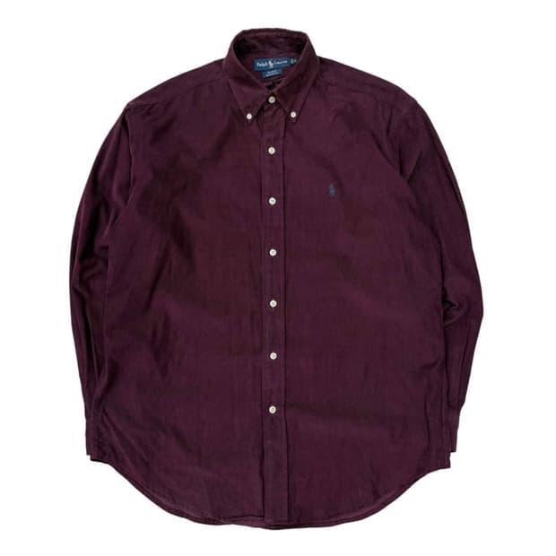 폴로 랄프로렌 버건디 코듀로이 맨즈라인 셔츠(M)