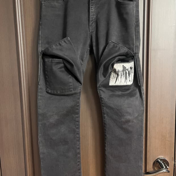 Zipper Multi-Pocket Tool Print Denim