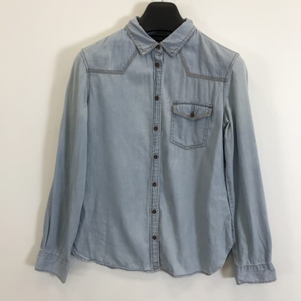 자라 자수패턴 데님셔츠 [여성M]