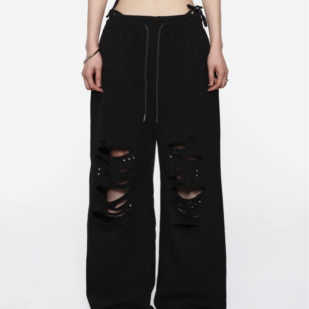 Cross Hotfix Damage Jogger - Black