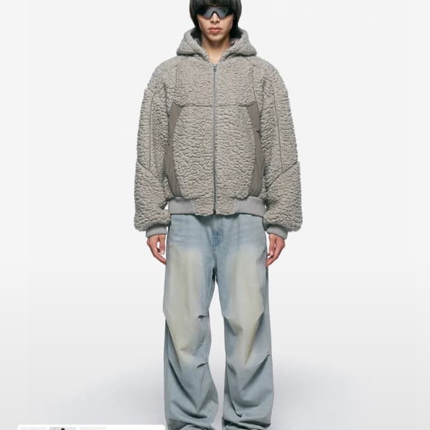 텍스처드 울 후드 점퍼 BEIGE - L