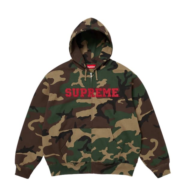 슈프림 아플리케 집업 후드