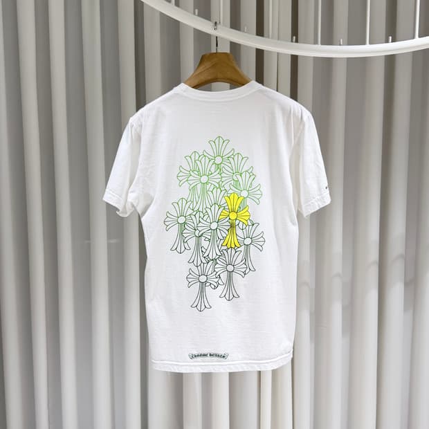 (A+/M) / 크롬하츠 크로스 멀티컬러 세메터리 티셔츠 화이트