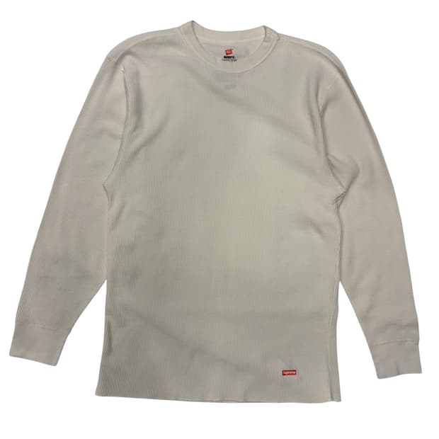 슈프림 X 헤인즈 화이트 와플 니트 XL