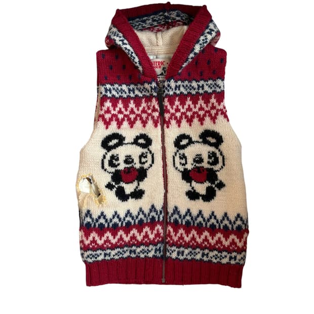 Hysteric Glamour 판다 자카드 후드 니트 베스트