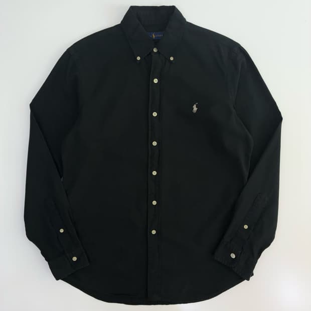 Polo  폴로 랄프로렌 자수 블랙 코튼 셔츠 