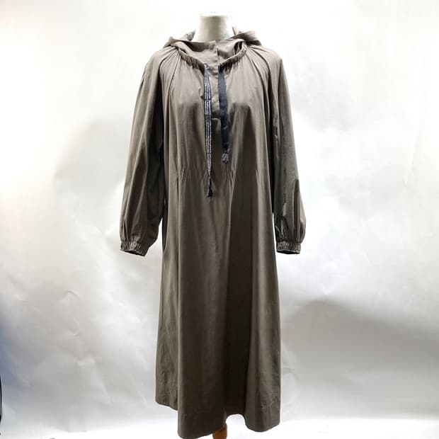 WAS GOOD 롱 후드 원피스 브라운 55 