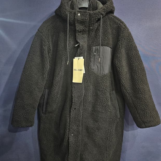 FRJ JEANS 블랙컬러 남성 오버핏 100 롱 뽀글이 