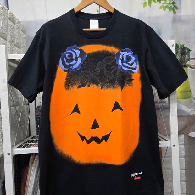 슈프림 요지야마모토 반팔티셔츠 100 펌프킨 크루넥 티셔츠 MM88