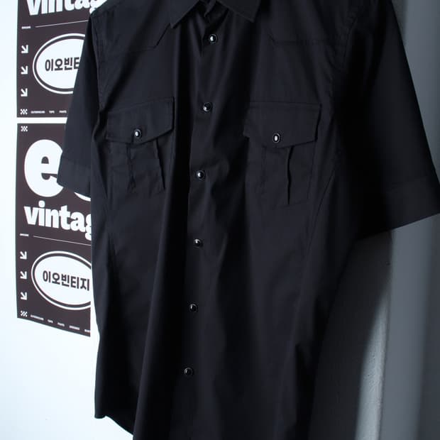(L-XL) 자라 반팔 카라 티셔츠 셔츠 남방 포켓 폴리-H3H33947