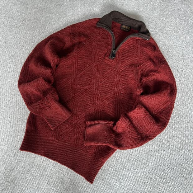 일본 빈티지 울 하프넥 니트 s