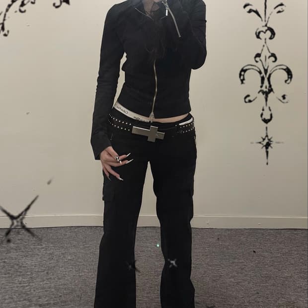 ✞ 슬림핏 블랙 지퍼 자켓 ✞