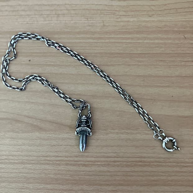 크롬하츠 대거 팬던트 실버 체인