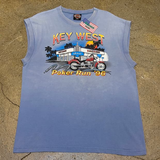 90s Made in USA 빈티지 할리데이비슨 싱글스티치 나시티 민소매