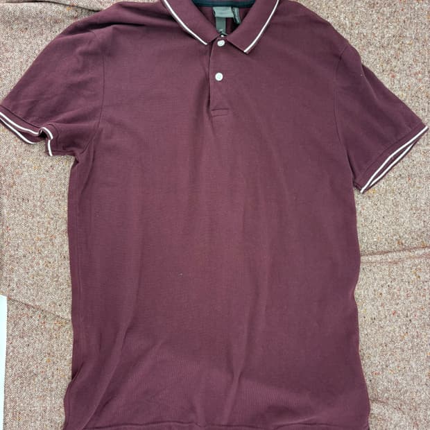 🍷 H&M 프리미엄 코튼 와인컬러 폴로 셔츠 (M size)