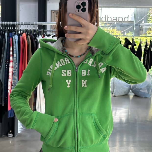 아베크롬비 후드집업 그린