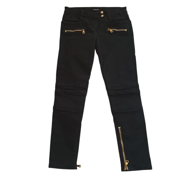 발망 Balmain Biker Black Jeans