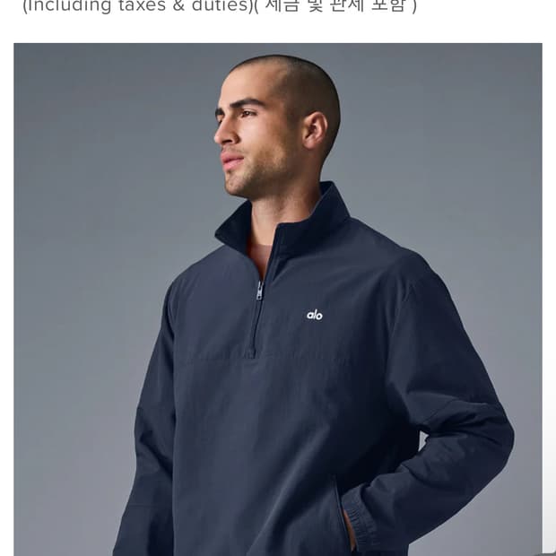 알로요가 라이트웨이트테이크어웨이 풀오버 사이즈M 네이비 새상품
