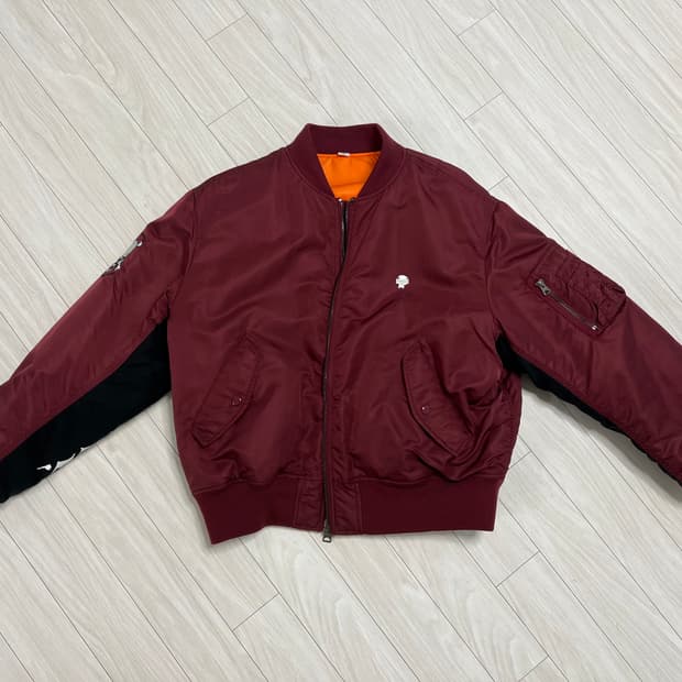 슈프림x바운티헌터 ma-1 버건디 L