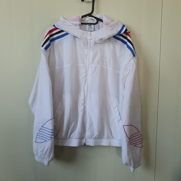 아디다스 후드 바람막이 XS 화이트