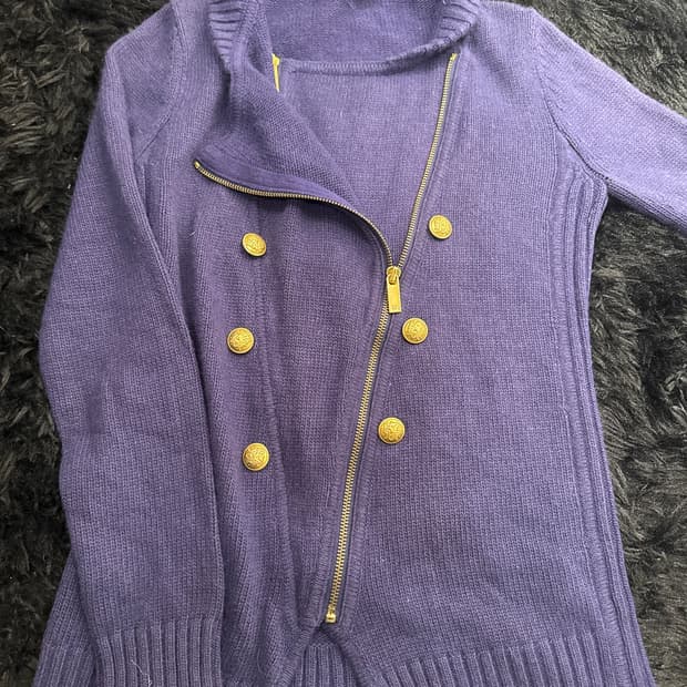 Armani purple knit zip-up