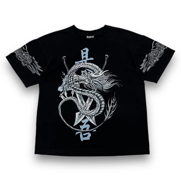 Rock of the 용호상박 대거 사이드 빈티지 반팔 티셔츠