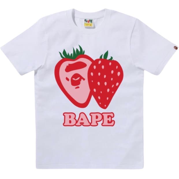 베이프 스트로베리 반팔 화이트