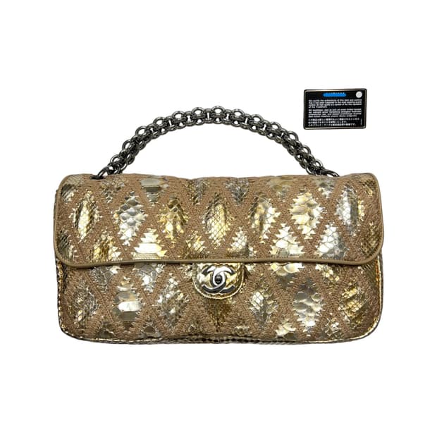샤넬 클래식 골드 파이톤백