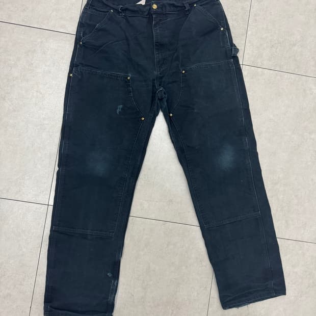 OG USA Vintage 칼하트 B01 BLK 더블니 팬츠 38X34