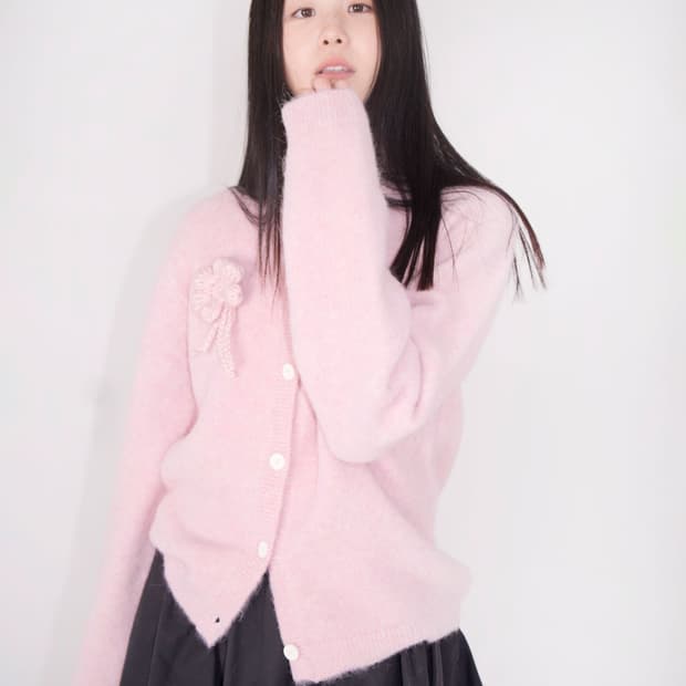 유노이아 알파카 가디건 